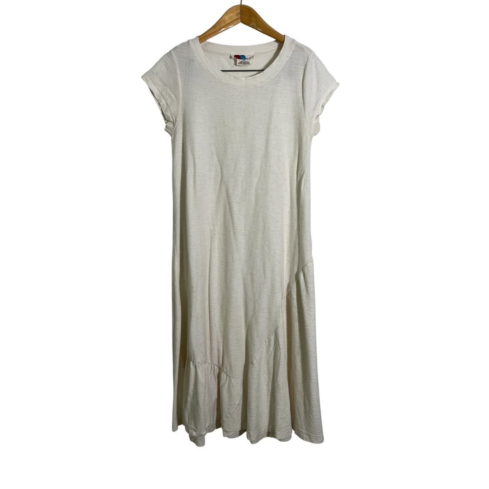 FP BEACH x FREE PEOPLE Lena Ruffle Midi Dress in Oatmeal - Picture 2 of 9